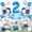 Blue 2, variant on Blue Number Balloon Set, Soccer White Silver Balloons Birthday Party Decorations Supplies