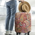 thumbnail image 2 of Red Pioneer Flower and Paisley Pattern Luggage Cover Fashion Suitcase Cover Baggage Covers Fit 25-28 Inch Luggage (Go Travel), 2 of 5