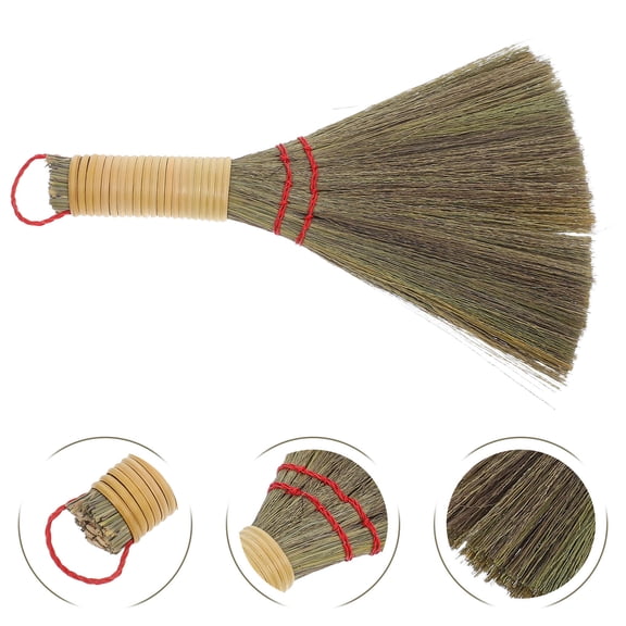 Worgeous Small Whisk Broom For Desktop Cleaning Handheld Mini Broom For Dusting Tables Sofas Floors Short Handle Hand Broom Home Office
