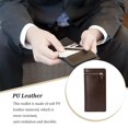 thumbnail image 1 of facefd Men Long Wallet Simple Style Credit Card Holder Solid Color Purse Leather Handbag Phone Keys Multi-card Bag Large Capacity Coffee color, 1 of 9