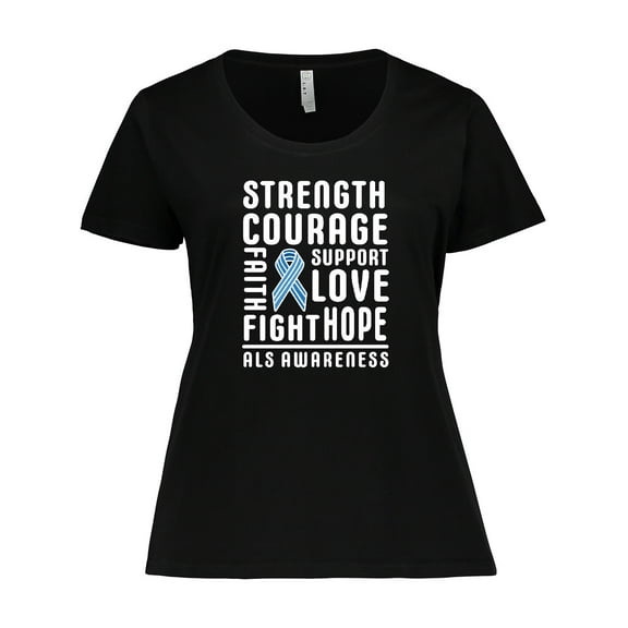 Inktastic ALS Awareness Strength Courage Support Women's Plus Size T-Shirt