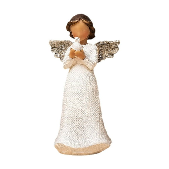 YWMJZEU Angel Statue Figurine Cherub Sculpture Collectible Holding Pigeon Decorative for