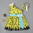 thumbnail image 4 of dmqupv 6M-6Y Little Girl Dresses Toddler Kids Caveman Historical Stone Age Cavegirl Birthday Outfit Baby Girls Boy Dress up Dress+Headband Green 12-18 Months, 4 of 5
