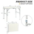 thumbnail image 5 of Ktaxon 3' Outdoor Portable Aluminum Camping Picnic Table, 2-Level Adjustable Height Metal Folding Dining Table,  Use for Camping Party Wedding Garden Commercial Entertaining Events, White, 5 of 9