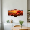 thumbnail image 3 of ZHONGYUTONG Poppies Canvas Wall Art 5 Pieces Poppy Field Painting Flower Landscape Picture Prints (8"x14"x2pcs 8"x18"x2pcs 8"x22"x1pcs), 3 of 6