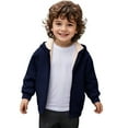 thumbnail image 6 of KAUOD Girls Fleece Lined Hoodies Winter Padded Warm Zip up Fuzzy Jackets with Pockets Kids Plain Long Sleeve Outwear, 6 of 8