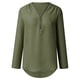 thumbnail image 3 of Qucoqpe - Camisas de gasa con cremallera para mujer, blusas holgadas con cuello en V, media manga, dobladillo curvo, para oficina, negocios, informales, lisas, con mangas enrolladas, para salir, 3 of 7