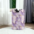 thumbnail image 6 of Yayeee Freestanding Laundry Hamper with Handle Collapsible Large Storage Basket for Clothes, Pastel Purple Marble Pattern, 6 of 7