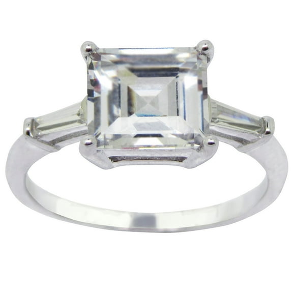 LaRaso Co Vintage Ascher Princess Cut CZ Sterling Silver Engagement Ring Size 5