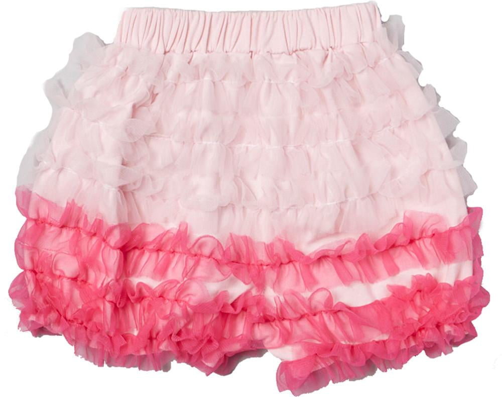 Wenchoice Girl's Pink & Hot Pink Ruffle Bloomers S(1T2T)