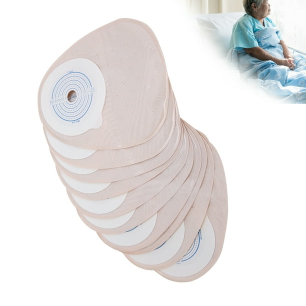 Spptty Ostomy Ileostomy Bag,10pcs One‑Piece Disposable Colostomy Bags