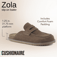 thumbnail image 3 of Cushionaire Zola Women’s Suede Clog – Genuine Suede Slip-On Penny Loafer with Memory Foam, Cork Footbed & Flexible Outsole, 3 of 21