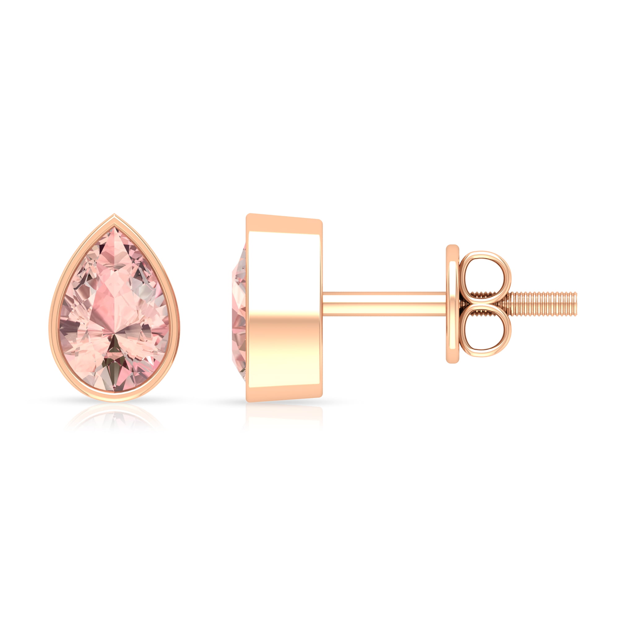 Details about   6Ct Pear Cut Pink Morganite Simulant Diamond Stud Earrings White Gold Fns Silver 