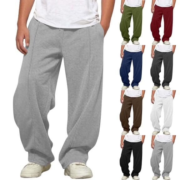 Miqool Boys Baggy Sweatpants Fleece Elastic Waist Drawstring Casual Wide Leg Pants with Pockets for Workout Athletic