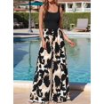 thumbnail image 6 of Jumpsuits for Women Summer One-Piece Sleeveless Boho Floral Wide Leg Romper Vacation Outfits Black Rice Print XL, 6 of 9