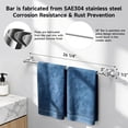 thumbnail image 4 of Classic 4-Piece Bathroom Accessories Set, 24-inch Towel Bar, Toilet Paper Holder, Towel Ring, and Robe Hook, Durable Zinc Alloy & Stainless Steel, (Polished Chrome Finish), 4 of 7