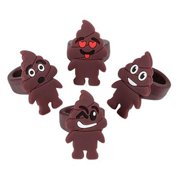 Angle View: Emoticon Emoji Poop Guy Character Rubber Rings - 24 ct