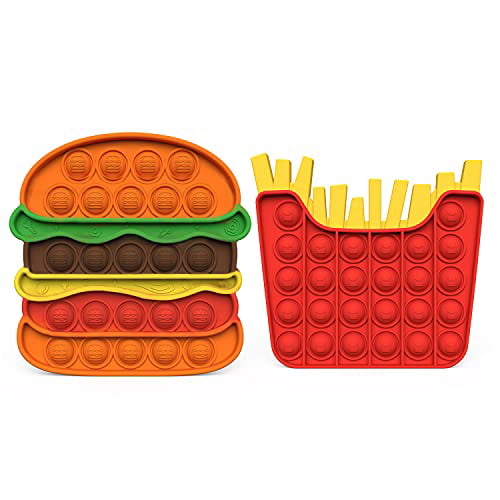 Fidget Packs with Ice-cream Fries Hamburger Pop Bubble Popper Fidget Toys Set 