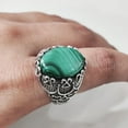 thumbnail image 6 of Malachite Mans Ring, Natural Green Malachite, Spiritual, Silver Jewelry, 925 Silver Ring, Birthday Gift, Heavy Mens Ring, Arabic Design, Ottoman Style Ring, Christmas, Turkey Mens Signet Ring, 6 of 8