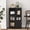 Black, variant on UZUGUL 3-Door Green Buffet Cabinet, Painted Finish, Glass Display Door, Anti-Tip, for Dining Room Kitchen