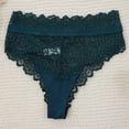 thumbnail image 2 of WULMLEO Womens Sexy Thongs Lace Panties Underwear Low Rise Plus Size Underpants Dark Green L, 2 of 3