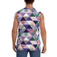 thumbnail image 4 of Uemuo Plaid Flamingo Pattern Men's Sleeveless T-Shirt,Muscle Athletic Tank Top, Moisture-wicking Quick-dry Breathable Classic Tee Top for Gym Run Outdoor Sports-, 4 of 8