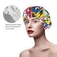 thumbnail image 2 of KLL Colorful Bulldog Pattern Shower Cap & Bath Cap for Women,Reversible Oversized Waterproof Shower Caps for all Hair Lengths,Elastic Reusable Bathing Hair Cap, 2 of 6