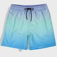 thumbnail image 4 of Men's Gradient Print Shorts Drawstring Big and Tall Swim Short Quick Dry Beach Bathing Suits Summer Shorts, 4 of 6