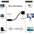 thumbnail image 4 of BR Adaptador DP a VGA, 1080p, negro, convertidor DisplayPort a VGA chapado en oro, macho a hembra, 4 of 5