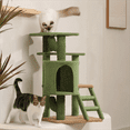 thumbnail image 2 of Pefilos 35" Cactus Cat Tower Cat Tree for Indoor Cats, Cat Climbing Stand with Climbing Ladder for Multi-Level Cat Condo, Green, 2 of 11