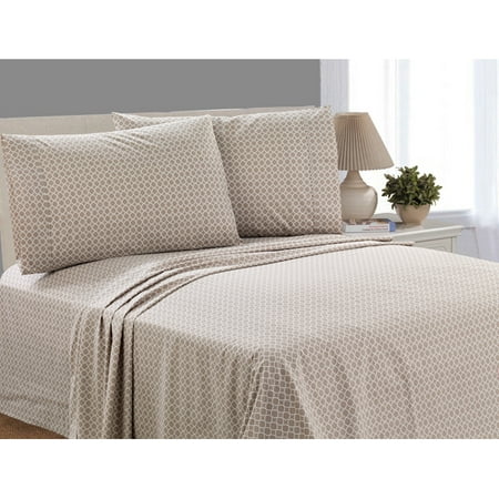200 Sheet Special Media - Mainstays 200 Thread Count Percale Queen Sheet Set, Taupe Splash