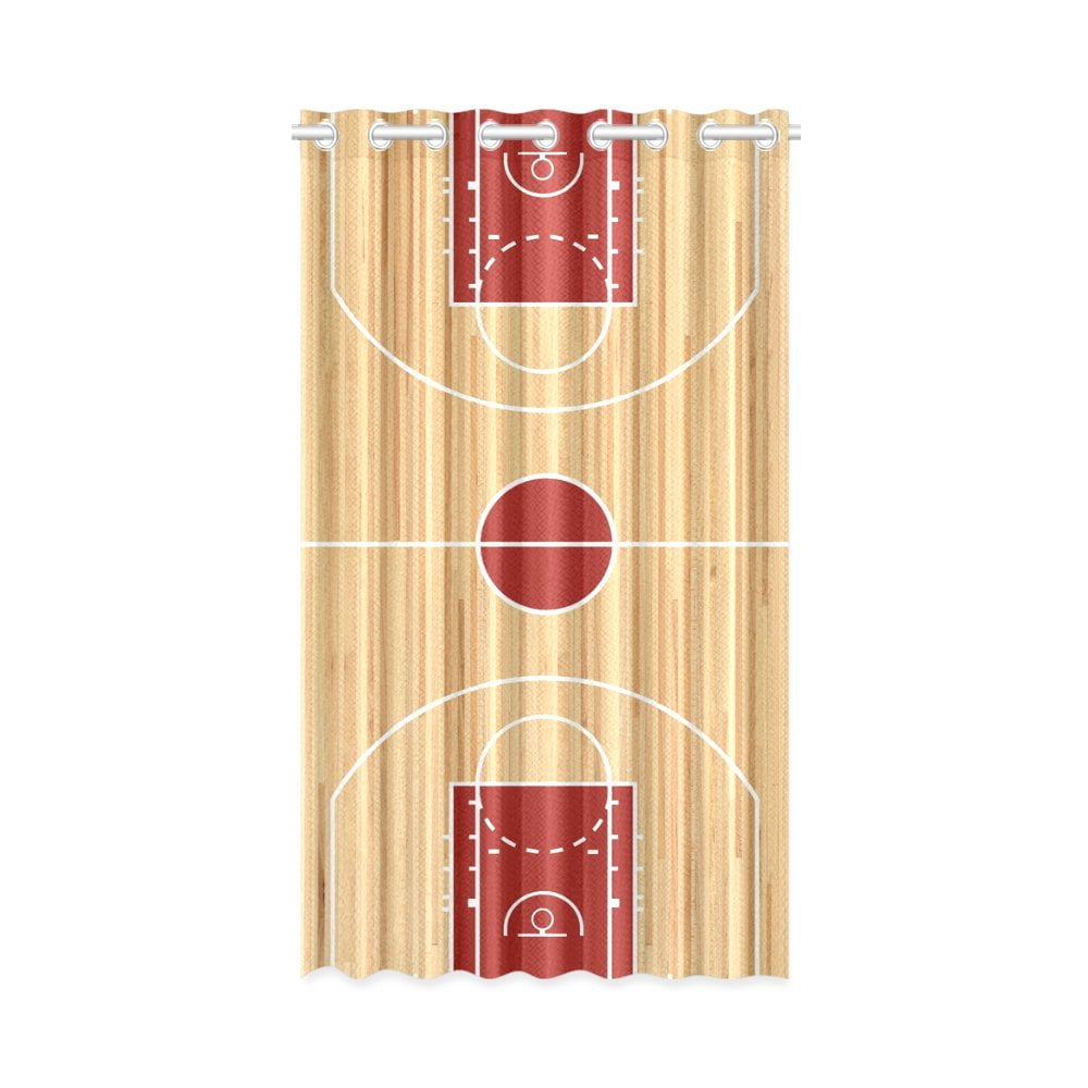 MKHERT Basketball Court Floor Plan Window Curtain Living ...