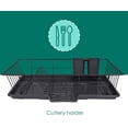 thumbnail image 5 of Dish Drying Rack Black with Sloping Tray and Utensil Holder for Kitchen Counter, 5 of 6