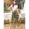 thumbnail image 3 of Falda Allegra K Estampado De Girasol De Gasa Para Mujer Negro XS, 3 of 6