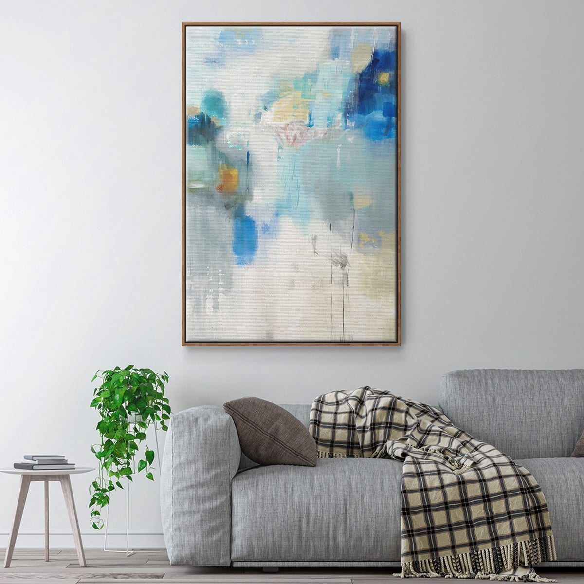 Celeste Motion I Framed Premium Gallery Wrapped Canvas - Ready to Hang - 17 x 25 - Walnut Floating Frame
