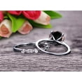 thumbnail image 5 of Glaring Staggering Ring 2 Carat Black Diamond Moissanite Engagement Ring Solid 10k White Gold 6mm Round Cut Gemstone Promise Ring Bridal Ring Set, 5 of 5