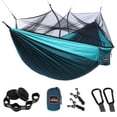 thumbnail image 1 of AnorTrek Hamaca de camping con mosquitera, hamacas portátiles ligeras dobles e individuales con correas para árboles, hamaca de paracaídas para acampar, mochilero, 1 of 5