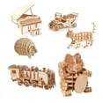 thumbnail image 2 of PENGXAING 3D Wooden Car Animal Puzzle Jigsaw Woodcraft Kit Toy Diy Self-Assembly Model, 2 of 6