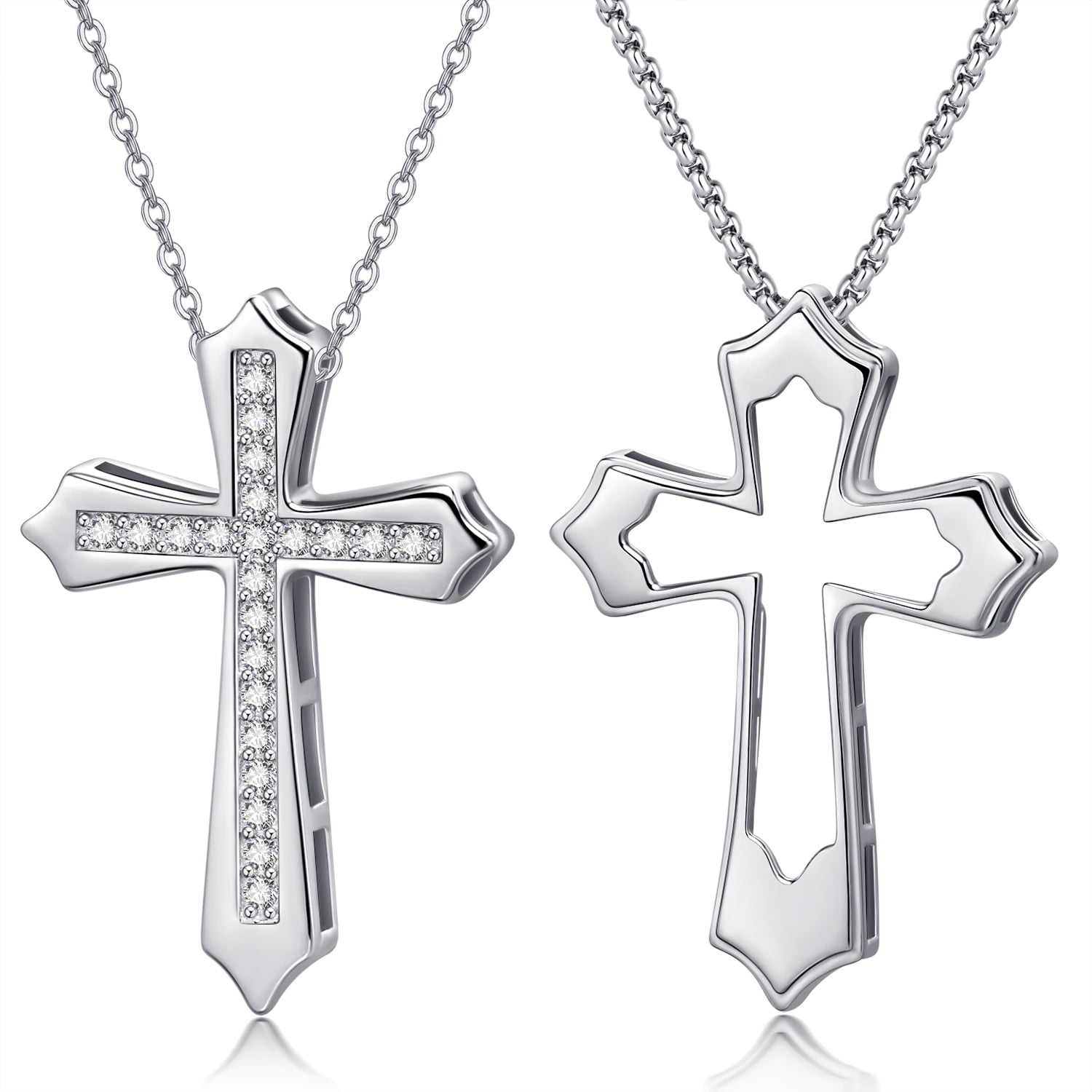 Weddinen Cross Necklace for Men Boys Stainless Steel Cross Pendant Chain  American Flag Country Necklaces Religious Christian Holy Cross Mens jewelry  Necklaces Gifts（Silver） - Walmart.com