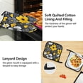thumbnail image 3 of Yellow White Daisy Oven Mitts and Pot Holders with Chef Apron,Set of 5 Heat Resistant Kitchen Gloves and Silicone Non-Slip Potholders Adjustable Neck Buckle Chef Apron, 3 of 6