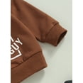 thumbnail image 5 of Loliuicca Toddler Baby Boy Clothes Solid Color Long Sleeve Crewneck Sweatshirt Top Casual Pants Set 2Pcs Fall Winter Outfits, 5 of 7
