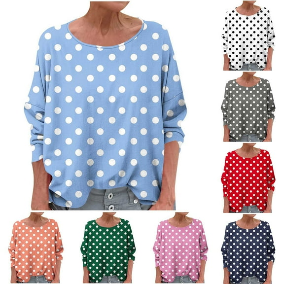 HVOBTTY Womens Shirts, Fall Tops for Women, Women's Round Neck Solid Color Long Sleeved Fashionable And Comfortable T-shirt Army Green, S