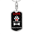 thumbnail image 5 of Cairn Terrier Stainless Steel or 18k Gold Premium Swivel Dog Tag Keychain, 5 of 16