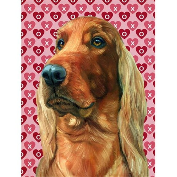 Irish Setter Hearts Love And Valentines Day Flag Garden Size