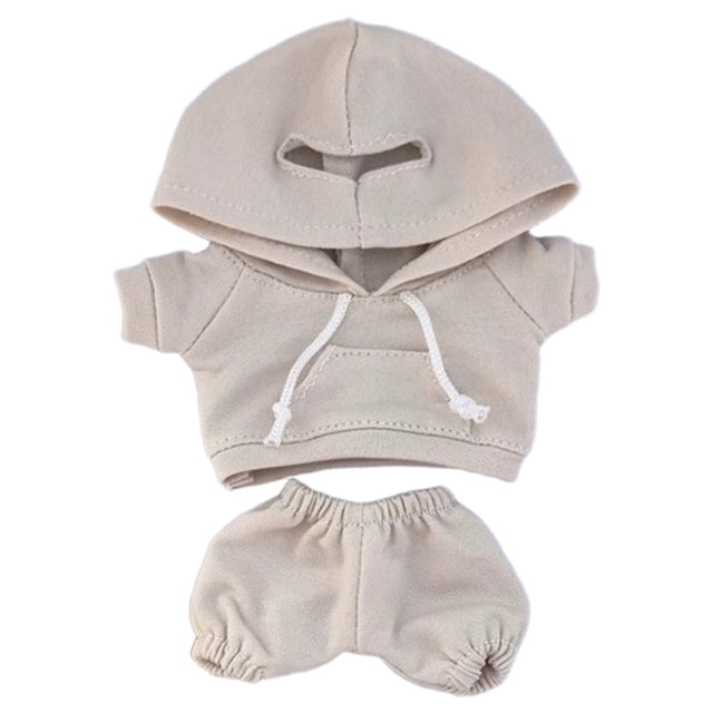 Ensemble de Vêtements pour Poupée 2 Pcs, Ensemble de Tenue à Capuchon pour Poupée 17 cm - Vêtements en Tricot Décontractés pour Mini Figurines, Garde-Robe de Poupée Mode, Accessoires de Poupée American Girl DIY (Sans Poupée)