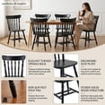 thumbnail image 4 of Dayalane Farmhouse Windsor Dining Chairs Set of 4, Antique-style Wooden Kitchen Chairs with Spindle Back & Turned Legs, Vintage Colonial Armless Side Chairs for Dining Kitchen Living Bedroom, Black, 4 of 9