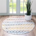 thumbnail image 1 of Unique Loom 3149132 5 x 5 ft. Matrix Trellis Diamonds Round Rug, Ivory, 1 of 2