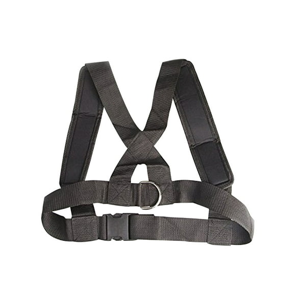 Zoyueyie Adjustable Sled Harness Heavy Duty Hooks Running Training Aids Fitness Resistance Band Tool(Black)