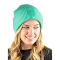 thumbnail image 2 of C.C Unisex Winter Thick Knit Plain Cuff Skull Cap Beanie Hat, Mint, 2 of 4