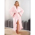 thumbnail image 4 of Premium Womens Plush Soft Robe , Warm, Coral Fleece Bathrobe Pink S, 4 of 9